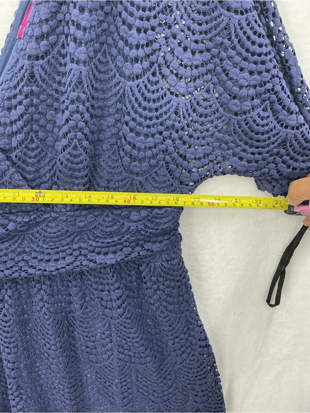 Lilly Pulitzer Navy Crochet V-Neck Swim Coverup 1126